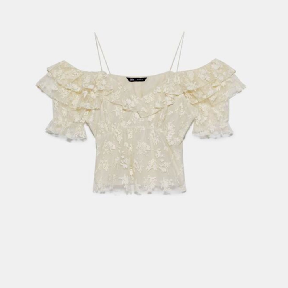 Zara embroidered blouse